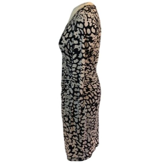 Calvin Klein Womens Black & White Animal Print Dress Size 10 Polyester - Picture 3 of 9